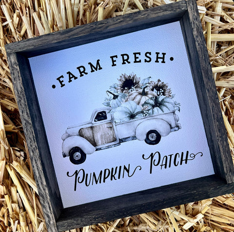 WHITE PUMPKIN PATCH TRUCK SIGN