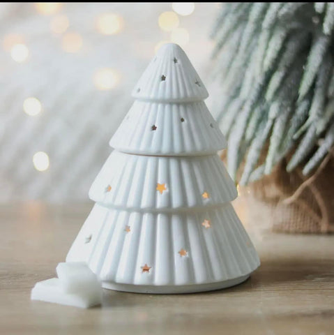 WHITE CHRISTMAS TREE WAX WARMER