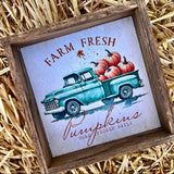 FARM FRESH PUMPKINS VINTAGE TRUCK SIGN