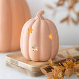 TERRACOTTA PUMPKIN & STARS TEALIGHT DECOR