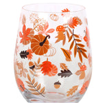 AUTUMN PUMPKIN LEAVES GLASS