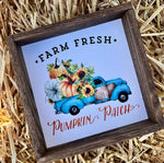 BLUE TRUCK SUNFLOWER & PUMPKIN PATCH SIGN