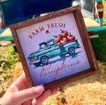 FARM FRESH PUMPKINS VINTAGE TRUCK SIGN