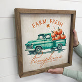 FARM FRESH PUMPKINS VINTAGE TRUCK SIGN