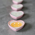 PINK CERAMIC MINI HEART CANDLE